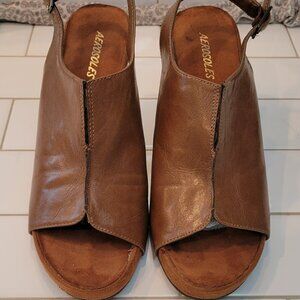 AEROSOLES Brown Wedge Sandals
